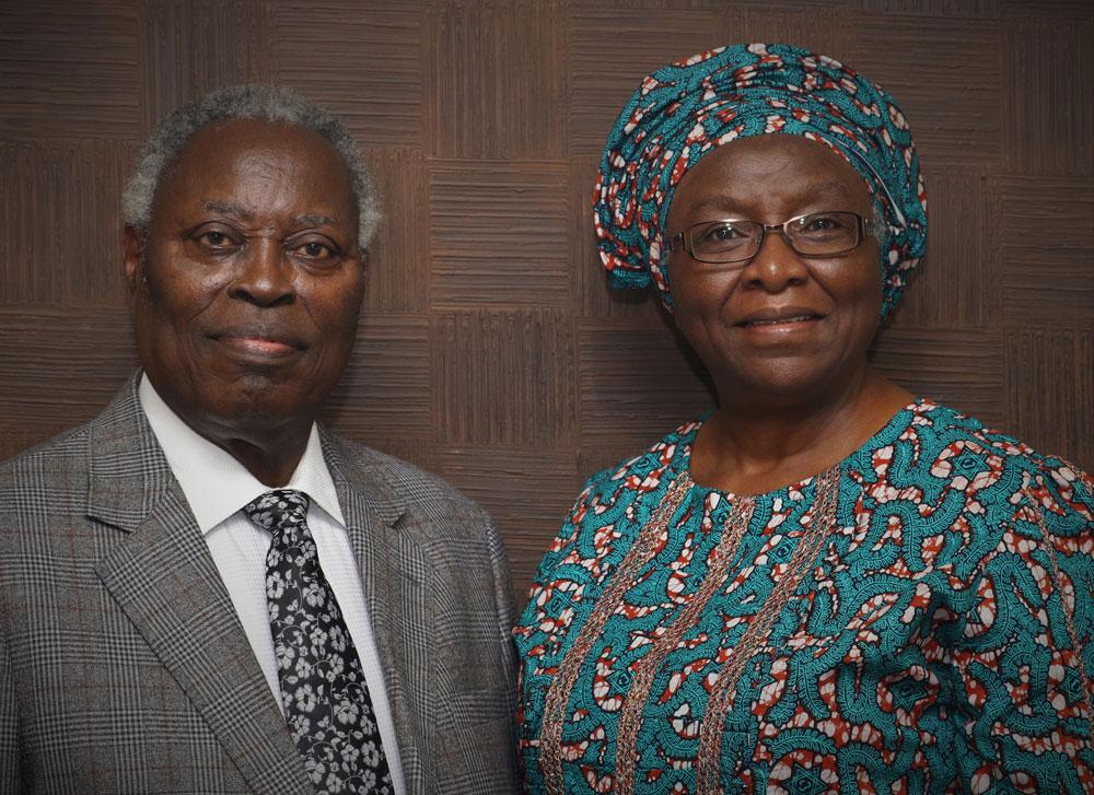 Pastor Kumuyi and Mummy Esther Osteen smiling